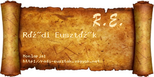 Rádi Euszták névjegykártya